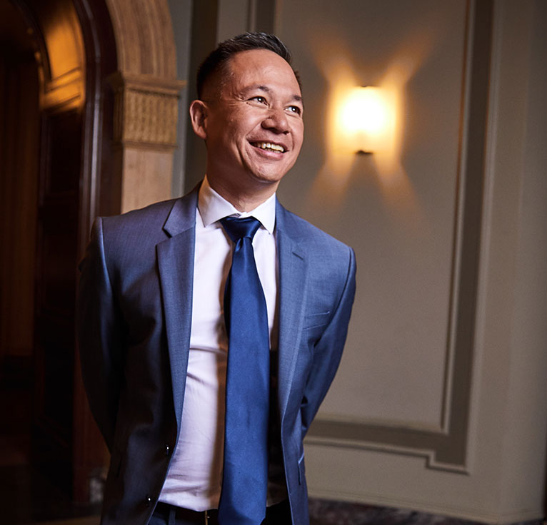 attorney jimmy doan in a courthouse